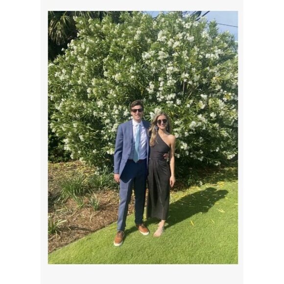 Something Navy One Shoulder Gown in Black Medium Womens Long Maxi Dress - Picture 10 of 16